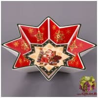 Блюдо фарфоровое Звезда &quot;Новогодняя коллекция&quot; диам 26 см Подарочная упаковка 821685