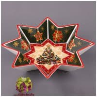 Блюдо фарфоровое Звезда &quot;Новогодняя коллекция&quot; диам 26 см Подарочная упаковка 031685