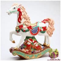 Новогодняя лошадка. Музыкальная фигурка. Керамика. Высота 36 см