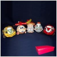 Набор ёлочных украшений майолика№3. 5 штук в наборе. Ручная роспись. Подарочная упаковка.