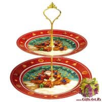 Горка для сладостей и фруктов. Фарфор. &quot;Новогодняя коллекция&quot;. Подарочная упаковка 690348