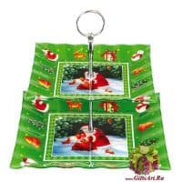 Горка для сладостей и фруктов. Стекло. &quot;Новогодняя коллекция&quot;. Подарочная упаковка