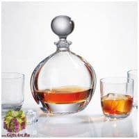 Набор штоф и 6 бокалов для виски Богемское стекло Crystalite Bohemia. Чехия