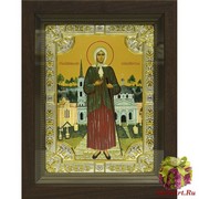 Икона освященная &quot;Ксения Петербургская (Петербуржская)&quot;, 18x24 см, со стразами, в деревянном киоте 24x30 см, 24x30 см