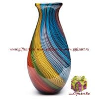 Ваза Rainbow Twist. Цветное стекло. Высота 28 см. Ручная работа