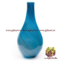 Ваза Blue Roma. Цветное стекло. Высота 50 см. Ручная работа