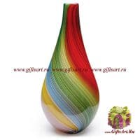 Ваза Rainbow Roma. Цветное стекло. Высота 50 см. Ручная работа