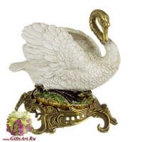 Лебедь. Фарфор и бронза. Ручная работа. Высота 23 см