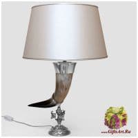 Лампа настольная из рога с оловянной отделкой 80 см Wutschka Германия