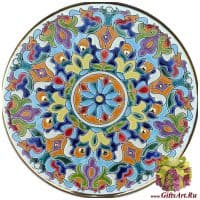 Тарелка керамическая в стиле Cearco настенная. Ручная роспись, эмали, золото. 1003 Диаметр 30 см.
