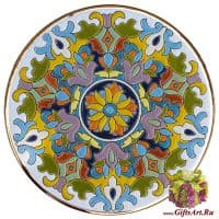 Тарелка керамическая в стиле Cearco настенная. Ручная роспись, эмали, золото. 4003 Диаметр 30 см.