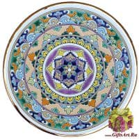 Тарелка керамическая в стиле Cearco настенная. Ручная роспись, эмали, золото. 3004 Диаметр 40 см.