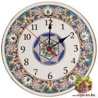 Часы настенные в стиле Cearco керамические. Ручная роспись, эмали, золото. 45004 Диаметр 40 см.