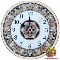 Часы настенные в стиле Cearco керамические. Ручная роспись, эмали, золото. 46004 Диаметр 40 см.