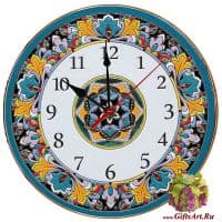 Часы настенные в стиле Cearco керамические. Ручная роспись, эмали, золото. 47004 Диаметр 40 см.