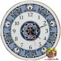 Часы настенные в стиле Cearco керамические. Ручная роспись, эмали, золото. 48004 Диаметр 40 см.