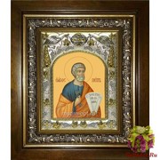 Икона освященная &quot;Пётр апостол&quot;, 14x18 см, в деревянном киоте 20x24 см, 20x24 см