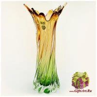 Ваза цветное стекло. 152846901 Высота 40 см. Ручная работа. Чехия
