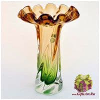 Ваза цветное стекло. Высота 30 см. 284846901 Ручная работа. Чехия