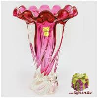 Ваза цветное стекло. Высота 30 см. 284826201 Ручная работа. Чехия