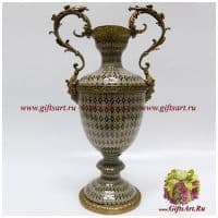 Ваза напольная в антикварном стиле. Коллекция Медичи 2. Фарфор и бронза. Ручная работа. Высота 65 см