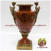 Ваза. Декор Цветущий шиповник. Фарфор и бронза. Ручная работа. Высота 41 см