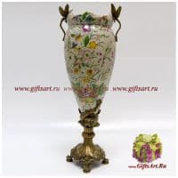 Ваза Рыба-кит. Фарфор и бронза. Ручная работа. Высота 52 см