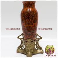 Ваза. Декор Цветущий шиповник. Фарфор и бронза. Ручная работа. Высота 38 см