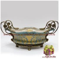 Фруктовница. Фарфор и бронза. Коллекция Небесные гирлянды. Ручная работа. Длина 50 см