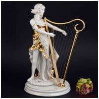 Арфистка. Фарфоровая с золочением скульптура. Высота 37 см. Sabadin Италия