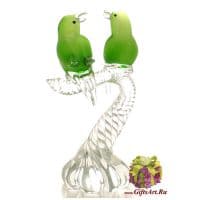 Влюблённые птички. Стеклянная фигурка в стиле Мурано. Высота 29 см