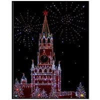 Картина из страз Сваровски  SWAROVSKI Москва праздничная 30х40 см