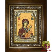 Икона освященная &quot;Иверская икона Божией Матери&quot;, 18x24 см, со стразами, в деревянном киоте 24x30 см, 24x30 см