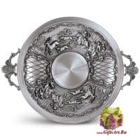 Блюдо из олова Серия Охота Диаметр 32 см Австрия. Artina