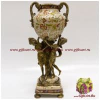 Ваза Грации. Фарфор и бронза. Коллекция Изобилие. Ручная работа. Высота 48 см