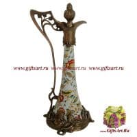 Кувшин. Фарфор и бронза. Коллекция Изобилие. Ручная работа. Высота 34 см