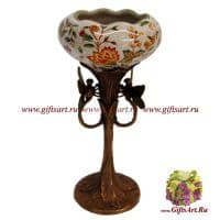 Ваза Стрекозы. Фарфор и бронза. Коллекция Изобилие. Ручная работа. Высота 24 см