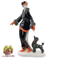 Фарфоровая статуэтка Дама с пуделем. DiKaye. Золотой век Высота 32 см. - вид 1 миниатюра