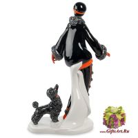 Фарфоровая статуэтка Дама с пуделем. DiKaye. Золотой век Высота 32 см. - вид 1 миниатюра