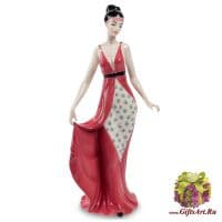 Фарфоровая статуэтка Дама в коралловом. DiKaye. Золотой век Высота 33 см.