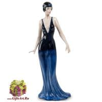 Фарфоровая статуэтка Дама в синем. DiKaye. Золотой век Высота 31 см.