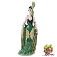 Фарфоровая статуэтка Дама в зелёном. DiKaye. Золотой век Высота 33 см.