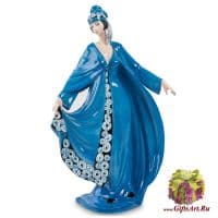 Фарфоровая статуэтка Дама в голубом. DiKaye. Золотой век Высота 33 см.