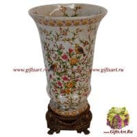 Ваза. Фарфор и бронза. Коллекция Лето в раю. Ручная работа. Высота 25 см