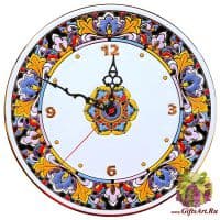 Часы настенные в стиле Cearco керамические. Ручная роспись, эмали, золото. 46003 Диаметр 30 см.