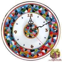 Часы настенные в стиле Cearco керамические. Ручная роспись, эмали, золото. 47003 Диаметр 30 см.