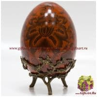 Яйцо пасхальное. Фарфор и бронза Коллекция Цветущий шиповник Ручная работа. Высота 18 см