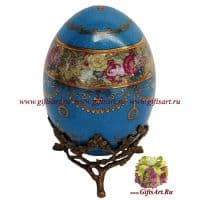 Яйцо пасхальное. Фарфор и бронза Коллекция Бал цветов Ручная работа. Высота 18 см