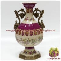 Ваза в антикварном стиле. Фарфор и бронза. Ручная работа. Высота 35 см