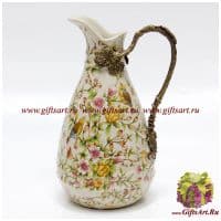 Кувшин. Фарфор и бронза. Коллекция Лето в раю. Ручная работа. Высота 24 см